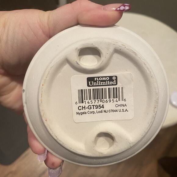 Vintage Flomo Unlimited Snowman Hugging Teacup With Candle - Picture 3 of 3